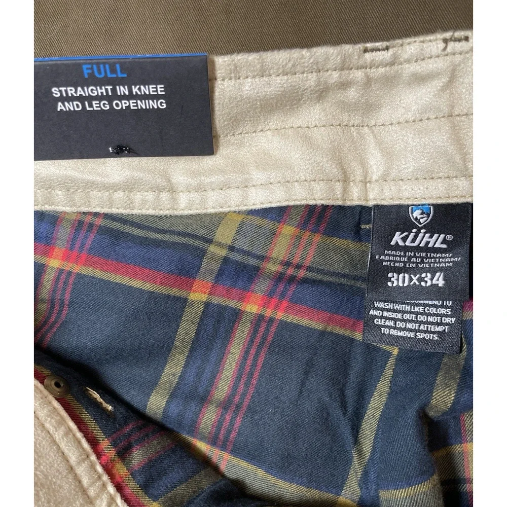 Kuhl Hot Rydr Flannel Lined Pants Men's 30x34 Brown Outdoor Workwear Hiking